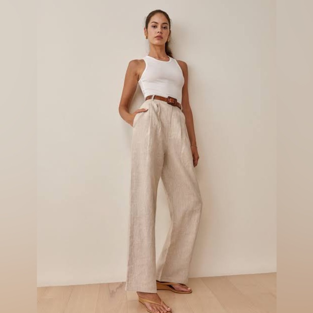 Reformation linen pants. Worn only a few times. Size 6 but fits a size 4!